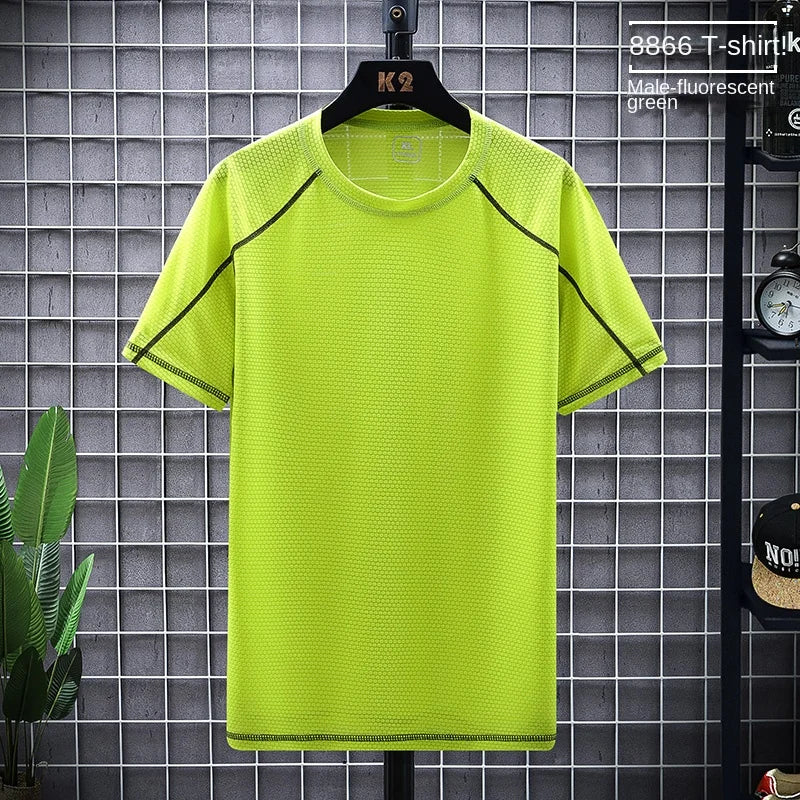 NASA GISS 2024 New Second Open Group Purchase Stall Spot Ice Silk T-shirt Men's Short sleeved Loose Quick Drying Top Silk Smooth
