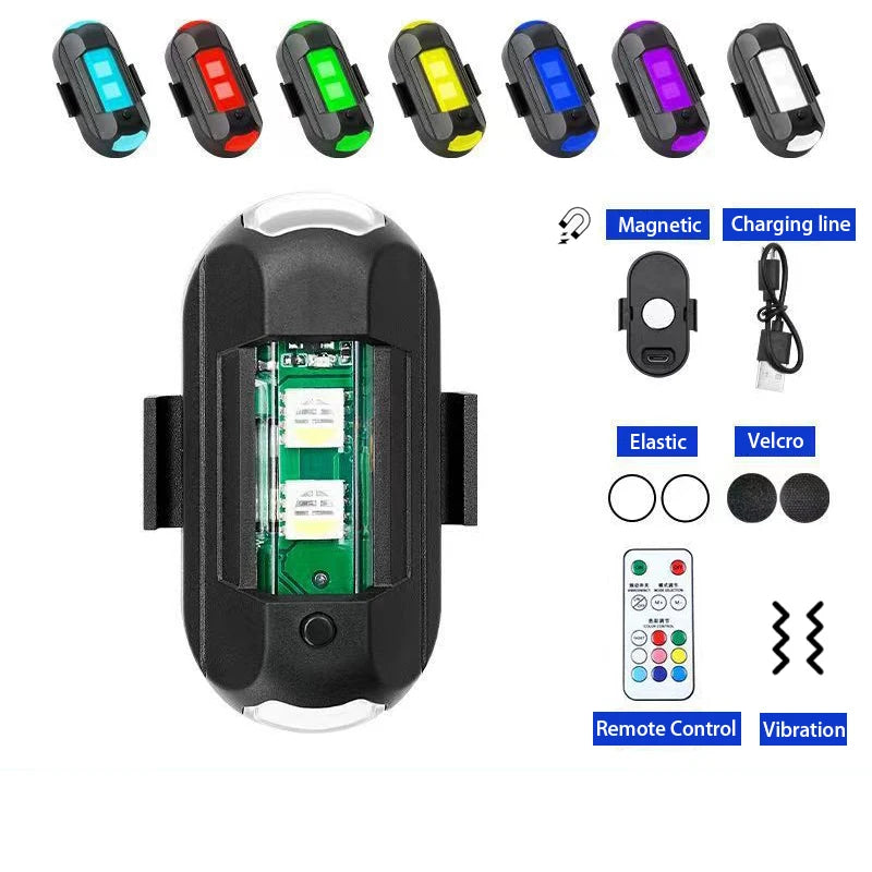 BLALION Motorcycle Light Drone Strobe Light USB LED Anti-Collision Bike Aircraft Night Flying Mini Flashing Warning Signal Light