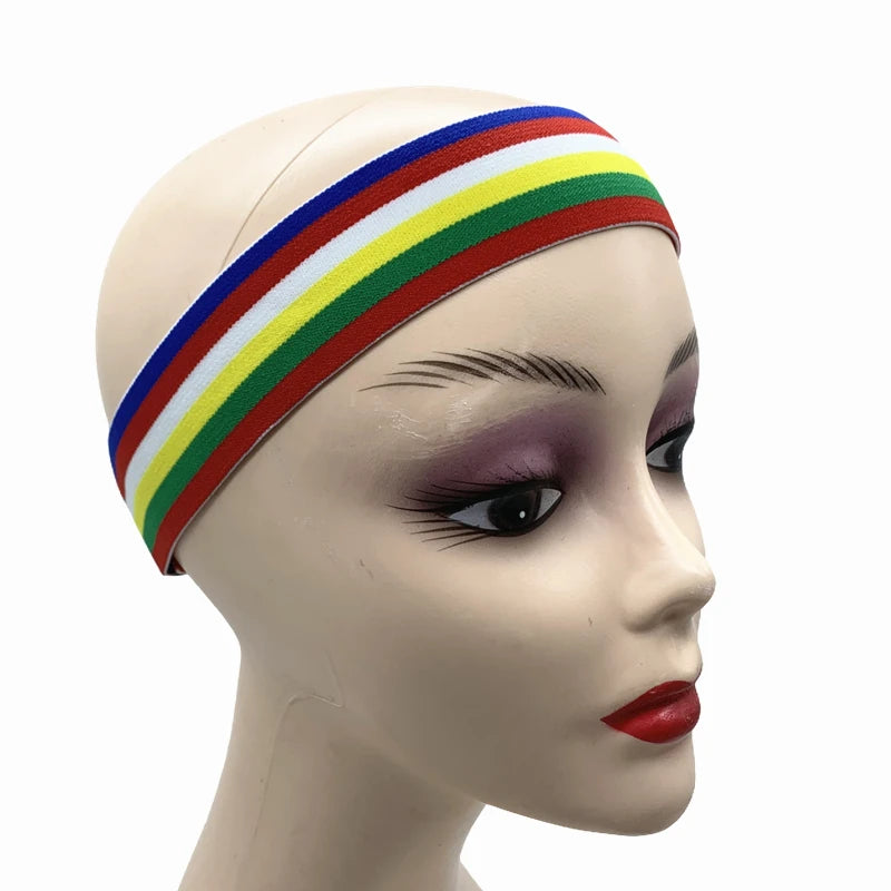 1PC 4cm Wide Rainbow Nylon Elastic Band Flat Adjustable Sewing Band for Wig Edges Hair Extensions Wrap Hairdressing Tool