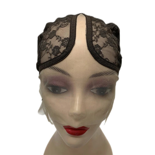 1PC T-Part Lace Wig Cap Adjustable Strap Brown/Beige Mesh Wig Making Hair Extensions Base Cap for Custom Wig Making
