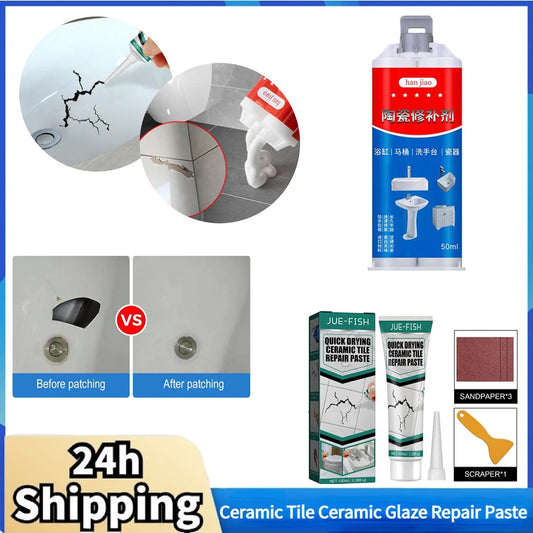 Tile And Ceramic Glaze Repair Paste Fix Tub Chips and Sink Cracks with Super Adhesion for Porcelain Ceramic Enamel