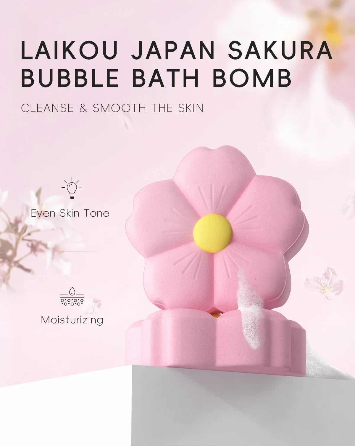 LAIKOU Bubble Small Bath Bombs Body Stress Relief Exfoliating Moisturizing Fragrances Aromatherapy SPA Salt Ball Skin Care 80g