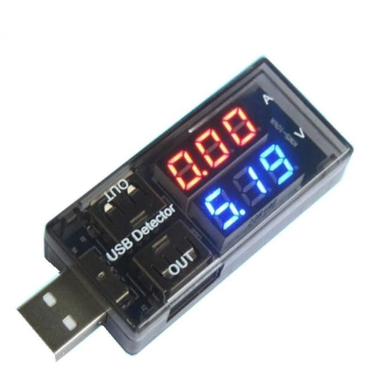 Red+Blue Dual USB Current Voltage Charging Detector Tester Battery Voltmeter Ammeter Charger Dector