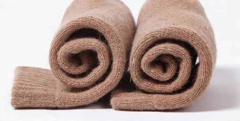 5 Pairs Of Winter Women's Warm Socks Solid Color Casual Extra Thick Warm Plush Socks High Quality Warm Wool Socks