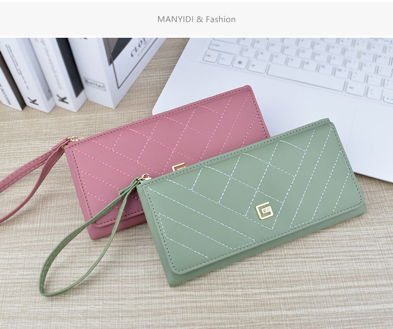 Women's Wallet Long Zipper Handheld Bag Fashionable, Simple, and Large Capacity Wallet Mom's Wallet Mobile Zero Wallet