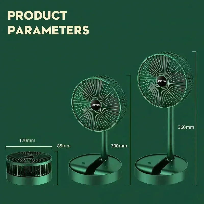 Mini Fan Desktop Foldable Retractable Portable Mini Fan rechargeable USB Home Low Noise High Duration Standby Mini Ceiling Fan