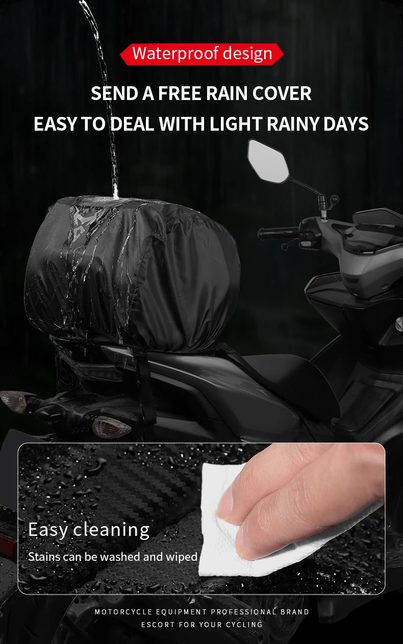 MOTOCENTRIC 20L Waterproof Motorcycle Back Seat Bags Reflective Design Motorbike Touring Tail Bag Moto Rear Seat Bags Saddlebags