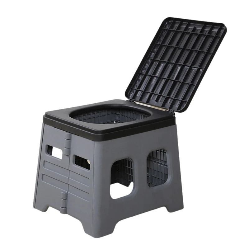 Outdoor camping stylefoldable toilet travel self-driving car toilet emergency portable toilet stool toilet stool