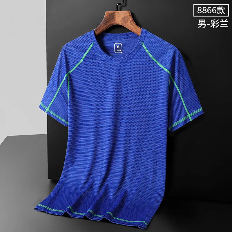NASA GISS 2024 New Second Open Group Purchase Stall Spot Ice Silk T-shirt Men's Short sleeved Loose Quick Drying Top Silk Smooth