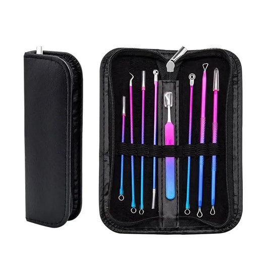 8pcs/set Color Pimple Comedone Extractor Tool Skin Care Acne Removal Kit for Pimples Blackheads Blemish Whitehead Removing Tool