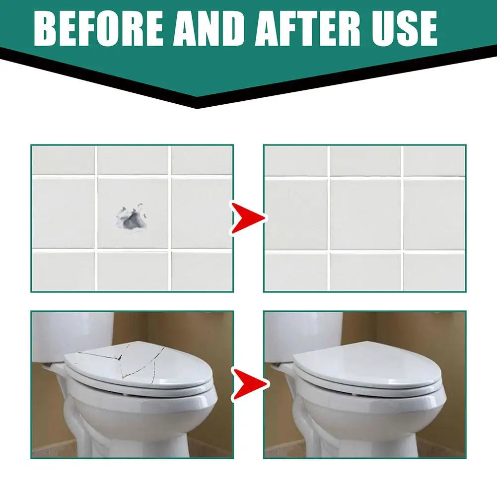 Tile And Ceramic Glaze Repair Paste Fix Tub Chips and Sink Cracks with Super Adhesion for Porcelain Ceramic Enamel