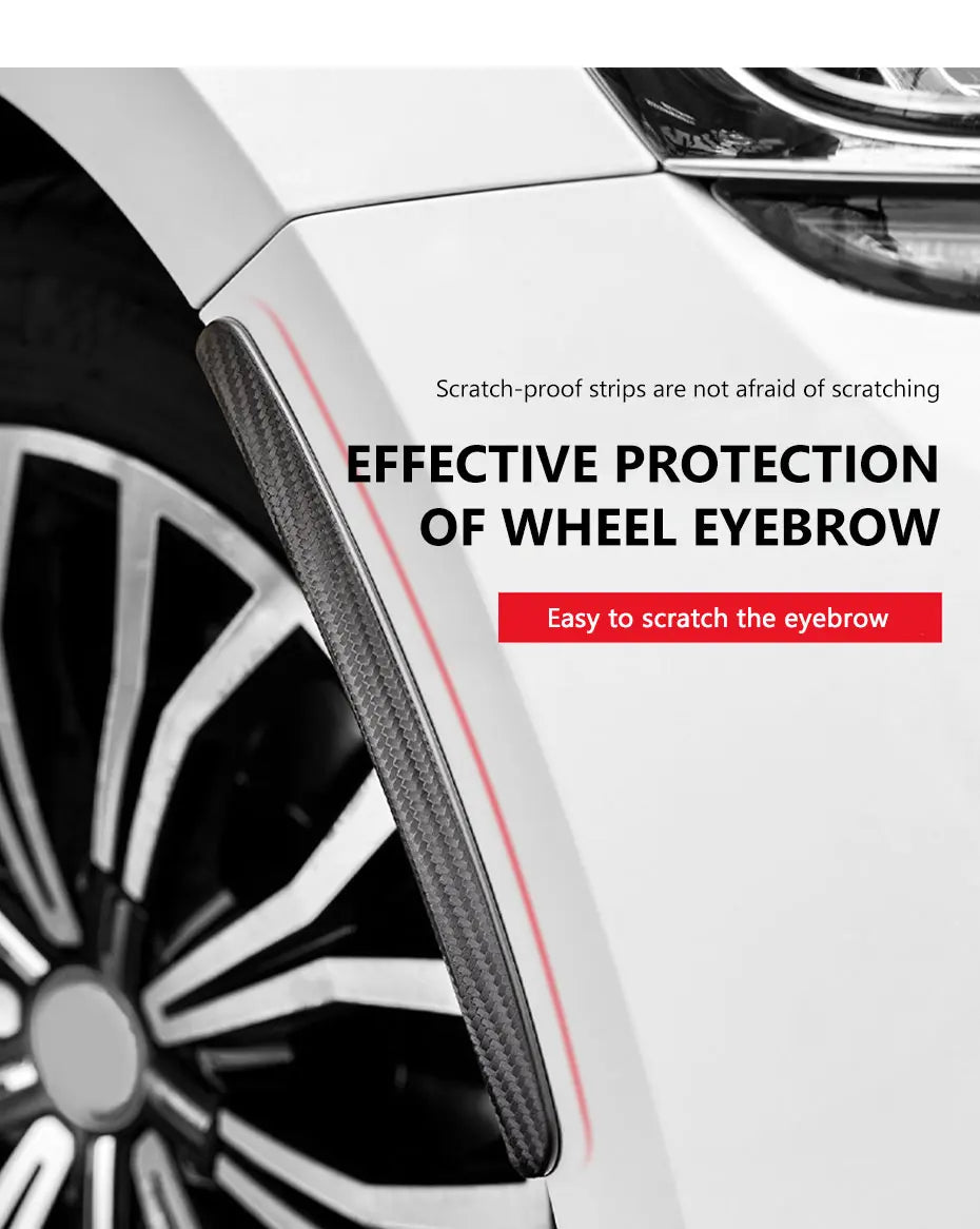 BLALION Car Fender Protector Strip Universal Front Tyre Strip Anti Scratch Protector Wheel Tyre Eyebrow Mud Guard Glue Stickers