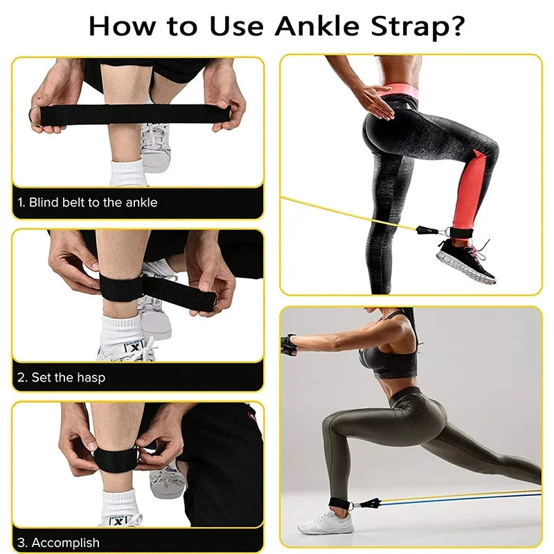 Wrapped Resistance Band Elastic Band Strength Training Rod Set Resistance Fitness Equipment Sports Belt Sports Equipment