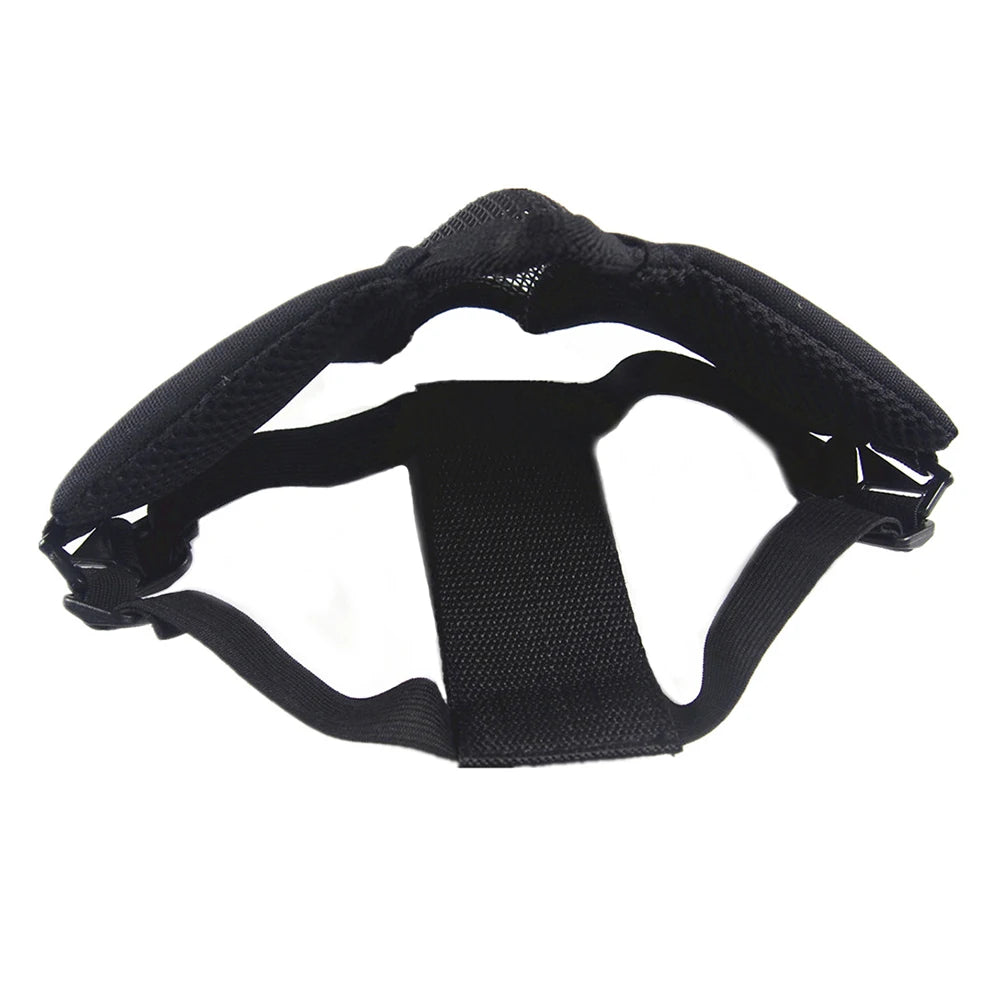 Tactical Half Face Airsoft Mask Foldable Metal Mesh Double Ribbon Adjustable CS Wargame Hunting Paintball Protective Masks
