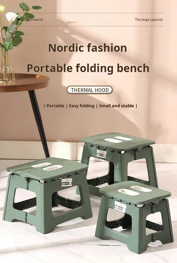 Folding stool portable kindergarten train Maza home subway thickened reinforced chair outdoor small bench