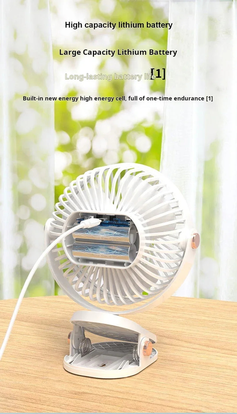 3 in 1 Mini Clip Fan Rechargeable Portable Air Circulator Wireless Ceiling Electric Fan With LED Light Clip-on Home handheld Fan