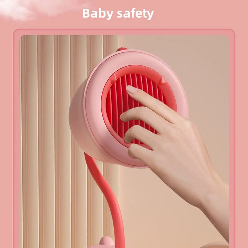 Baby Stroller Portable Fan USB Rechargeable Desktop Electric Fans 3 Speed Wind Automatic Rotary Fan Mosquito Repellent