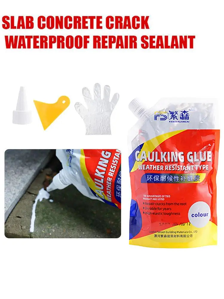 500g Cement Crack Repair Sealant Glue With Gloves Roof Wall Floor Leak Filling Sealing Waterproofing Materials Set