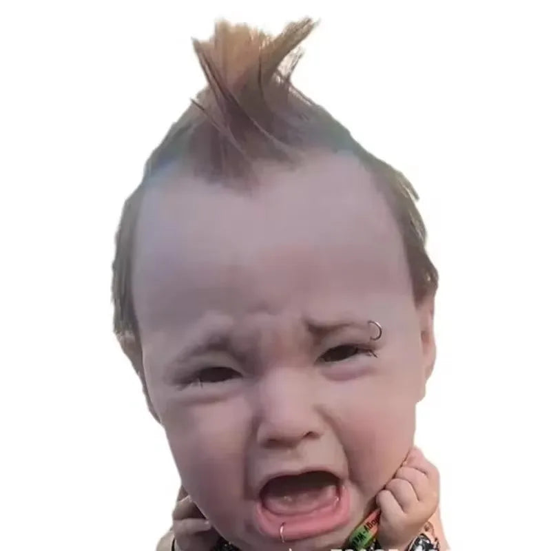Crying Punk Baby Masque Creepy And Hilarious Latex Head Masque, Latex Head Cover For Halloween Cosplay Costume