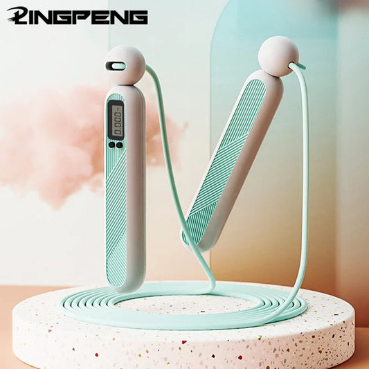 Electronic Counting Jumping Rope 360 Rotation Fat Burning Fitness PVC Solid Material Skipping Rope Indoor Sports Jumping Rope