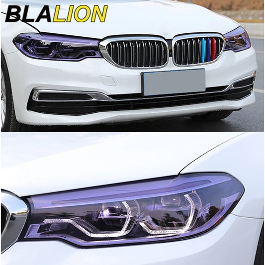 BLALION Photochromic Car Headlight Film TPU Anti Scratch Repairing HD Headlight Film Black/Purple Headlamp Protective Sticker