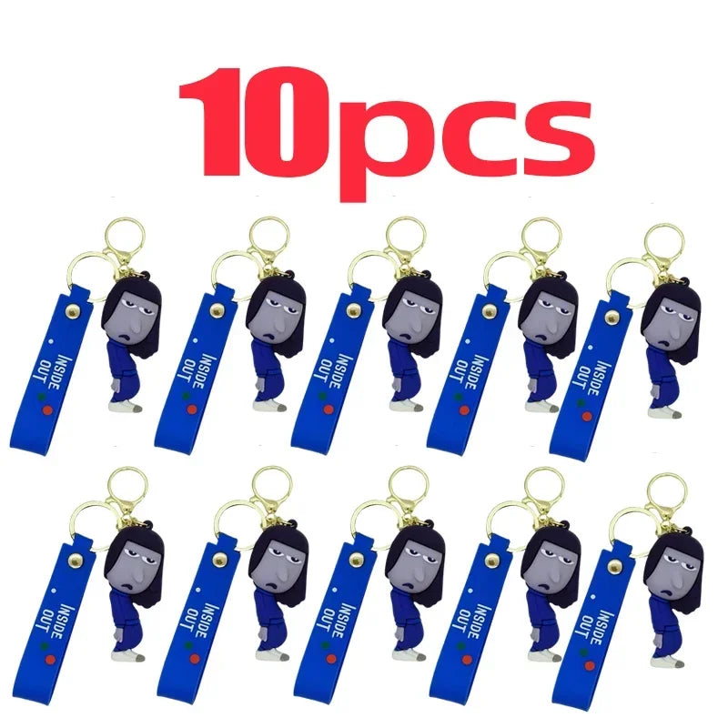 1-40PCS wholesale Inside Out 2 keychain Plush Cartoon Character keychain Pendant Personality Creative Glue Doll Small Pendant