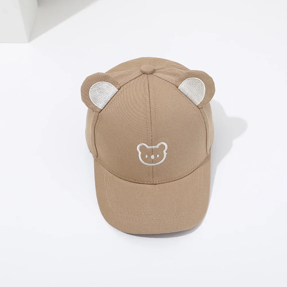 Baby Baseball Cap for Boys and Girls Visor Outdoor Snapback Hat Cartoon Cute Bear Toddlers Baseball Hat Summer Sun Hats for Kids