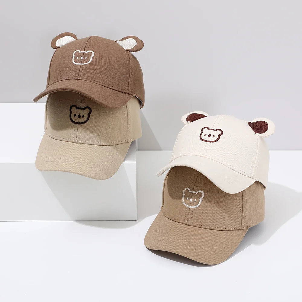 Baby Baseball Cap for Boys and Girls Visor Outdoor Snapback Hat Cartoon Cute Bear Toddlers Baseball Hat Summer Sun Hats for Kids