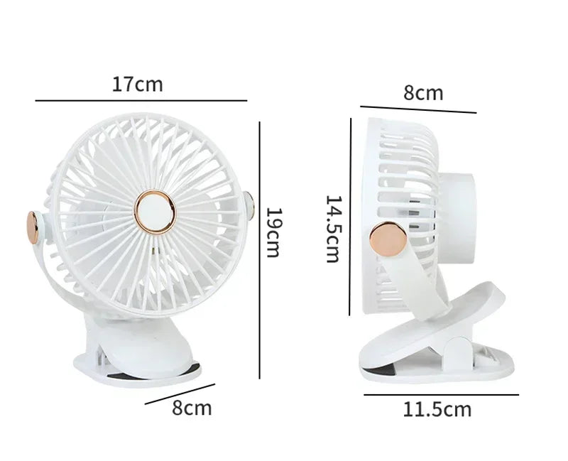 New 3 in 1 Portable Mini Clip Fan Rechargeable Air Circulator Wireless Electric Fan With Led Light Clip-on Home handheld Fan