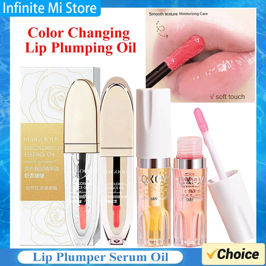 Color Change Volumising Lip Oil Plumper Serum Sexy Lip Lip Increase Fine Oil Gloss Moisturizing Lip Brighten Elasticity Lip Care