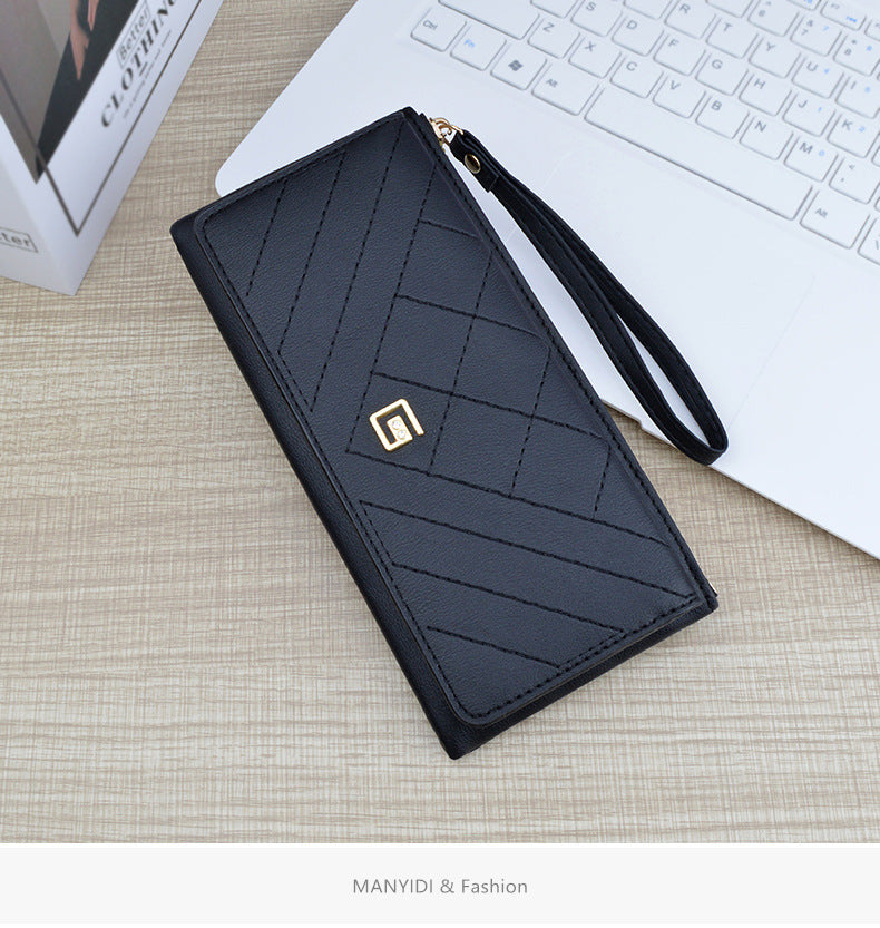 Women's Wallet Long Zipper Handheld Bag Fashionable, Simple, and Large Capacity Wallet Mom's Wallet Mobile Zero Wallet