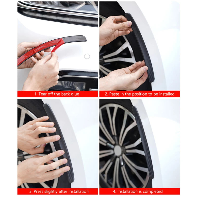 BLALION Car Fender Protector Strip Universal Front Tyre Strip Anti Scratch Protector Wheel Tyre Eyebrow Mud Guard Glue Stickers