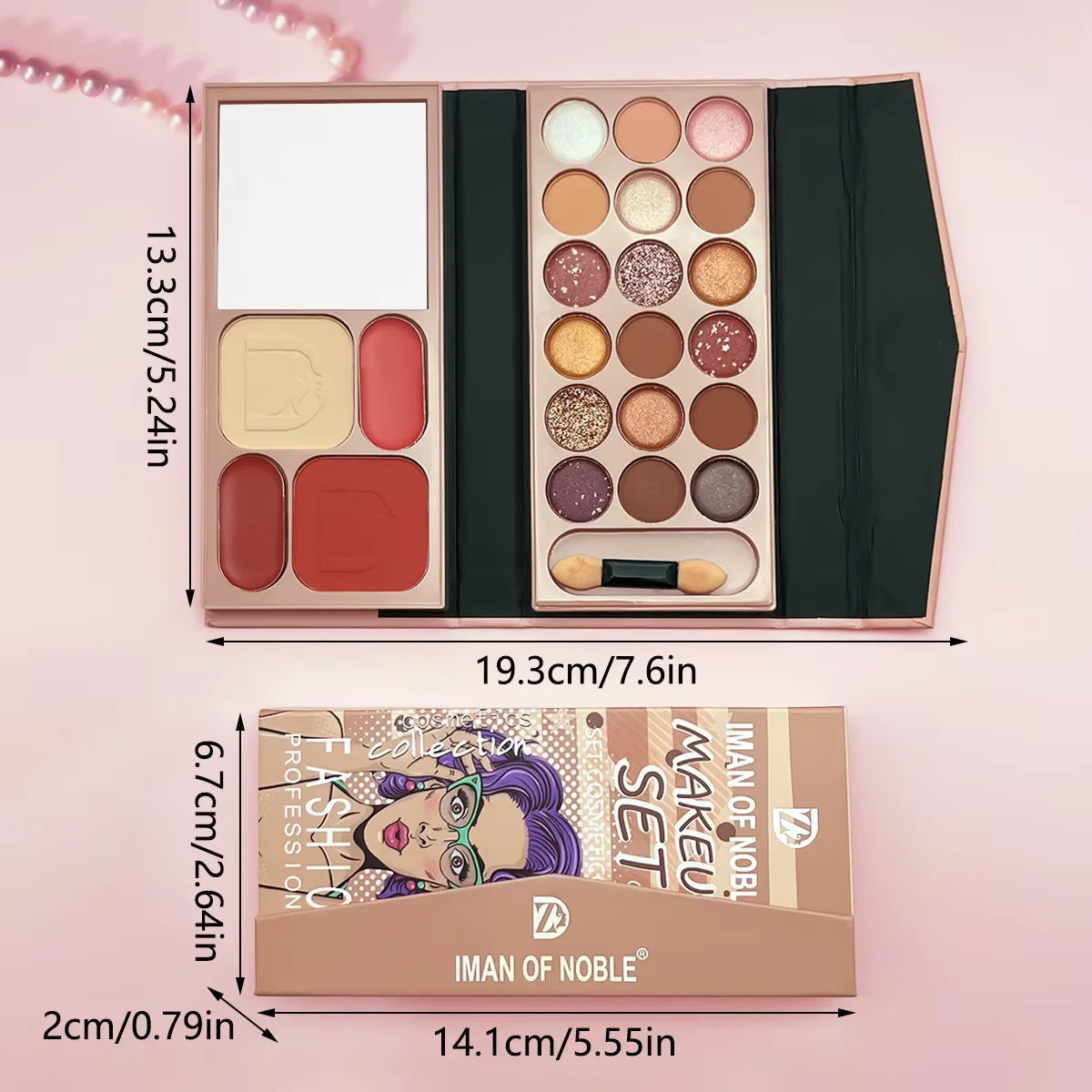 23 Color Shiny Eye Shadow Pocket Makeup Box Matte Powder Delicate Gentle White Small Portable Cosmetics