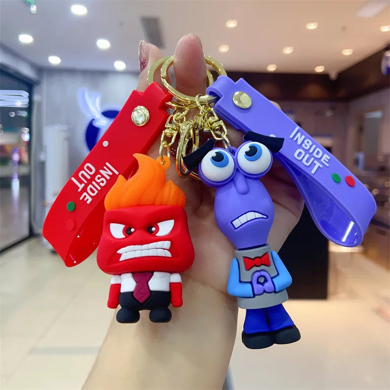1-40PCS wholesale Inside Out 2 keychain Plush Cartoon Character keychain Pendant Personality Creative Glue Doll Small Pendant