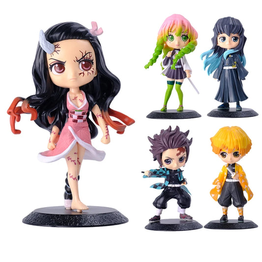 Anime Demon Slayer Action Figurine Kimetsu No Yaiba Figure Kamado Tanjirou Nezuko Agatsuma Zenitsu PVC Model Doll Toys