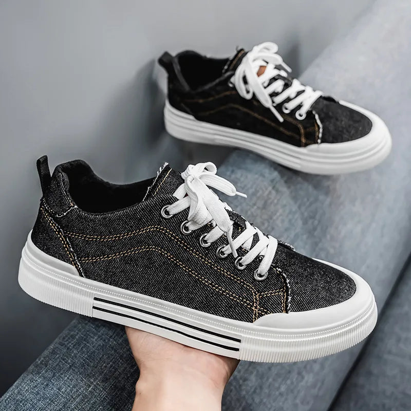 New Spring /Autumn Lightweight Breathable Men's Canvas Shoes Soft soled Casual Board Shoes Student Single Shoes