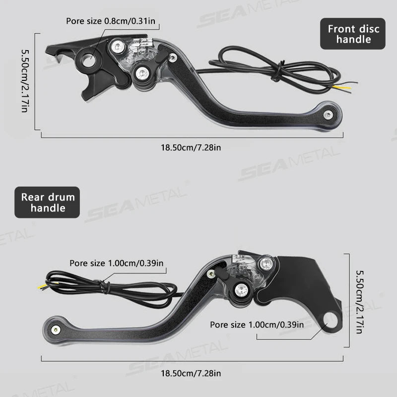 BLALION Motorcycle Brake Lever LED Signal Light Hydraulic Clutch Adjustable CNC 6-Hole Universal for GY6 125cc Scooters Bikes