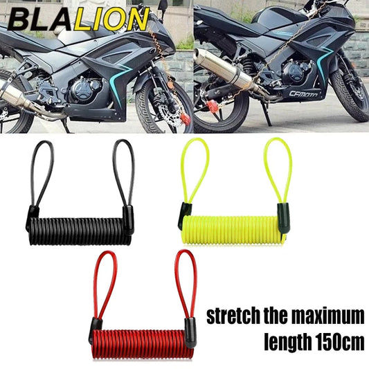 BLALION 120-150cm Safety Disc Brake Anti-theft Security Reminder Motorcycle Alarm Bold Spring Cable Helmet Wire Bike Lock Rope