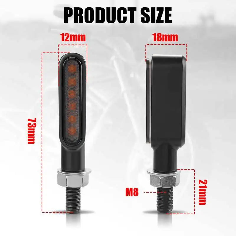 BLALION 2pcs 6 leds Motorcycle Indicators Mini LED Turn Signal Light Flasher Amber Lamp Blinker For Yamaha Kawasaki Cafe Racer