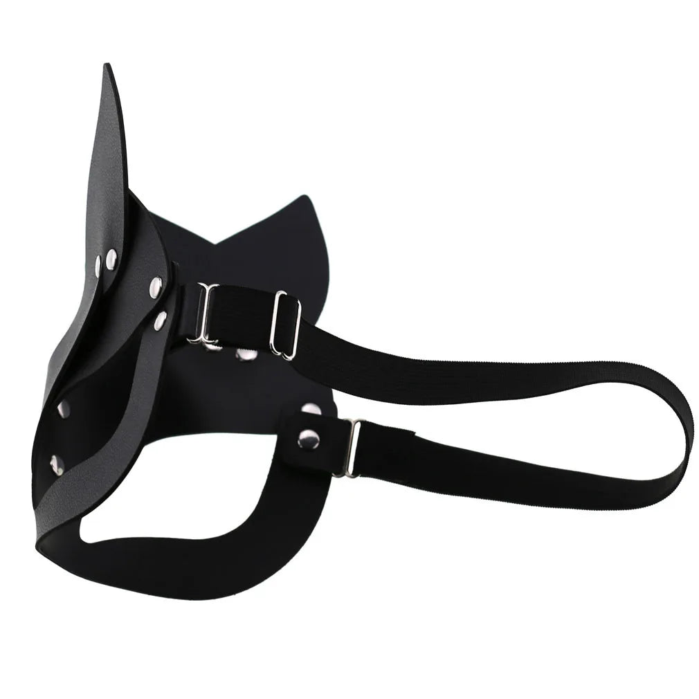 Women Sexy Mask Half Eyes Fox Cosplay Face Cat Faux Leather Masks Halloween Party Erotic Masquerade Adult Sex Toys Accessories