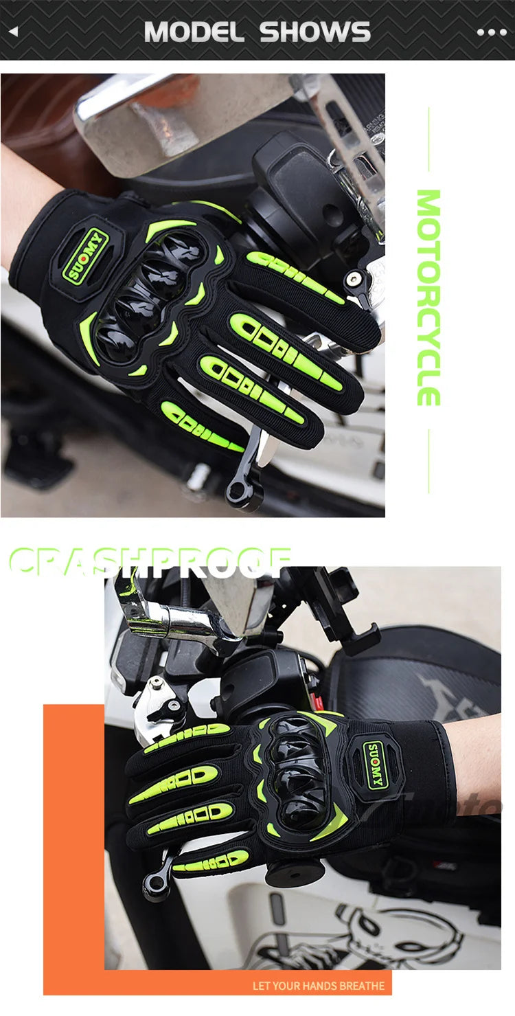 Suomy Motorcycle Gloves Men Women Summer Motorbike Racing Gloves Touch Screen Breathable Motocross Moto Biker Cycling Gloves