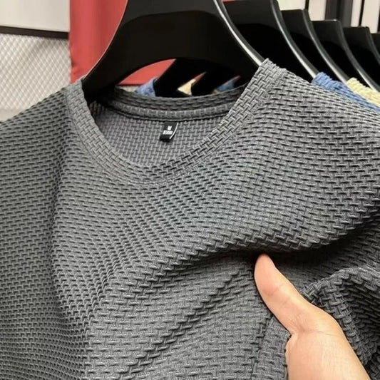 Ice silk quick drying men's T-shirt summer men's short sleeved mesh breathable sports half sleeved plus size running fitness clo