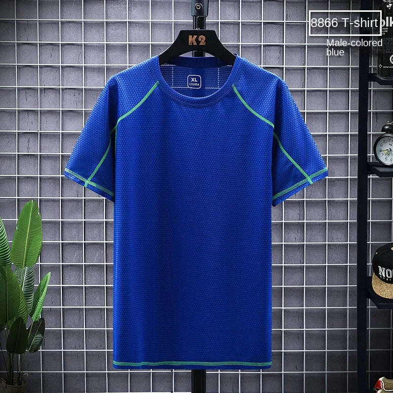 NASA GISS 2024 New Second Open Group Purchase Stall Spot Ice Silk T-shirt Men's Short sleeved Loose Quick Drying Top Silk Smooth