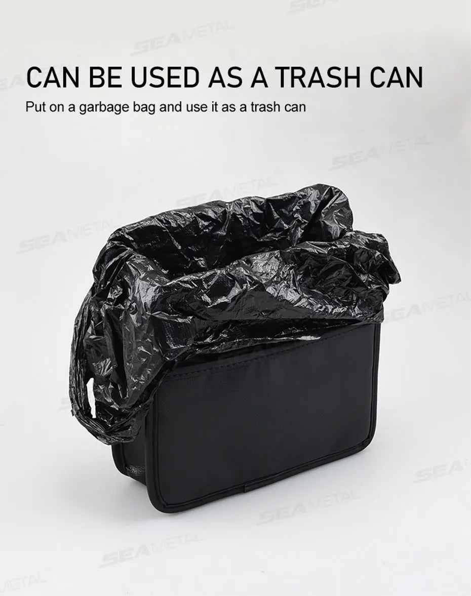 BLALION Multifunctional Car Seat Storage Bag Leather Storage Bag Garbage Bag Hanging Storage Bag Suitable For Most Car Models