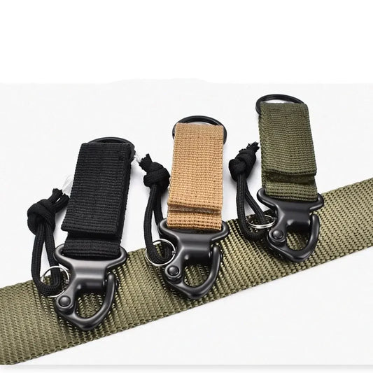 Outdoor Belt Clip Camping Accessories Quickdraw Carabiner Webbing Backpack Strap Water Bottle Hanger Molle Holder Hooks