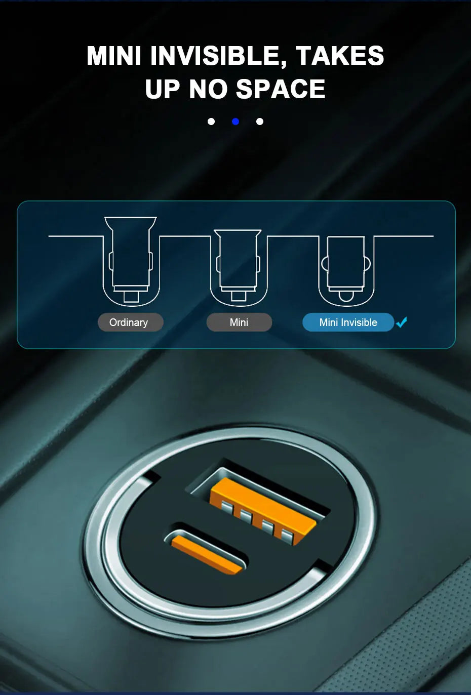 BLALION 100W Dual Ports USB Car Charger Lighter Fast Charging Car Phone Charger Adapter for iPhone 13 12 Xiaomi Huawei Samsung