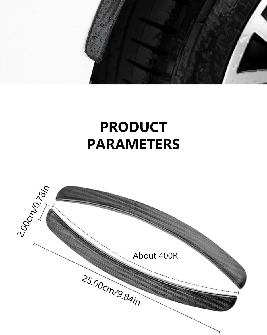 BLALION Car Fender Protector Strip Universal Front Tyre Strip Anti Scratch Protector Wheel Tyre Eyebrow Mud Guard Glue Stickers