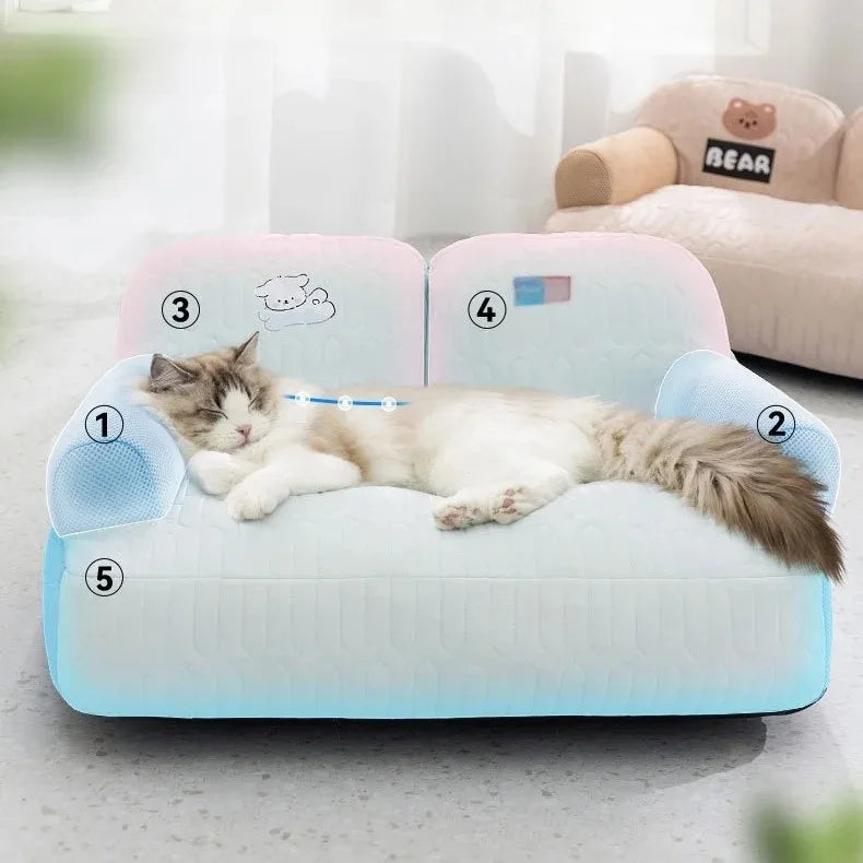 Cats Beds Summer Cooling Pet Bed Kitten Cushions Goods Houses Dog Mat Basket Accessory House Habitats Accessories PuppyThings