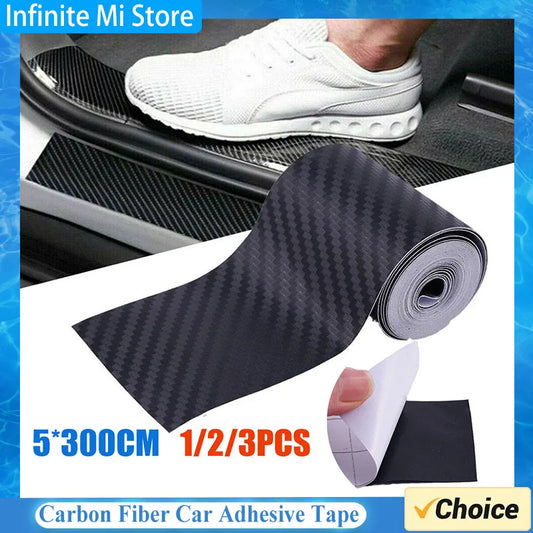 1/2/3PCS Nano Carbon Fiber Car Tape Car Door Edge Guards Side Mirror Anti-Scratch Collision Strip Waterproof Protector Film Tape