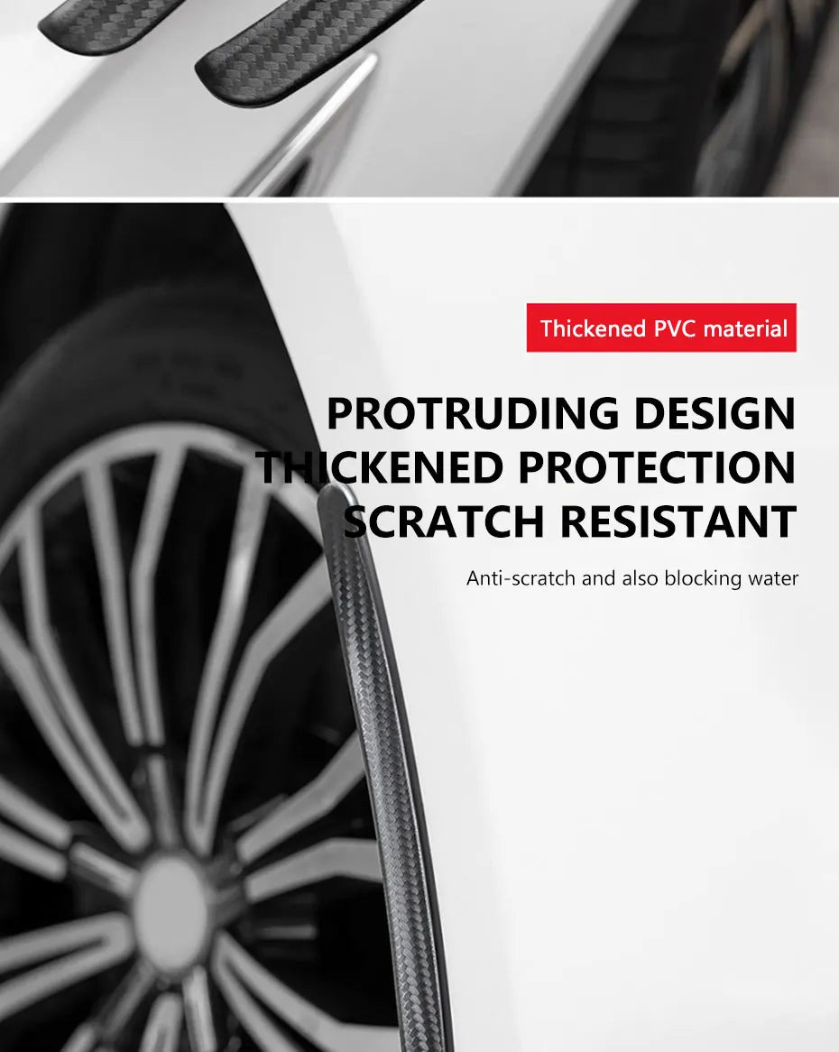 BLALION Car Fender Protector Strip Universal Front Tyre Strip Anti Scratch Protector Wheel Tyre Eyebrow Mud Guard Glue Stickers